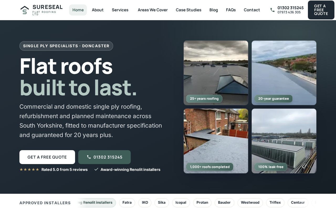 Screenshot of SureSeal Flat Roofing